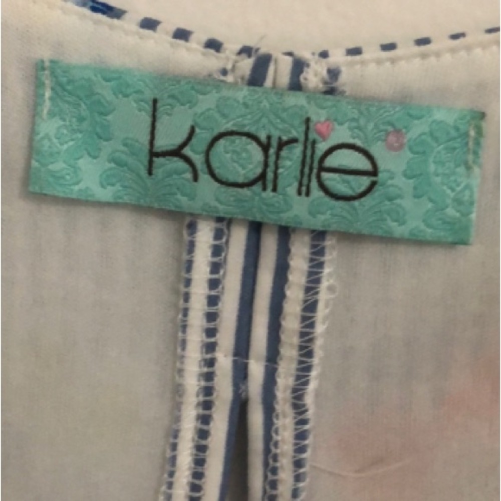 NWOT KARLIE Floral Striped BoHo Ruffle Hem Dress| - Picture 7 of 7